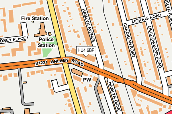 HU4 6BP map - OS OpenMap – Local (Ordnance Survey)