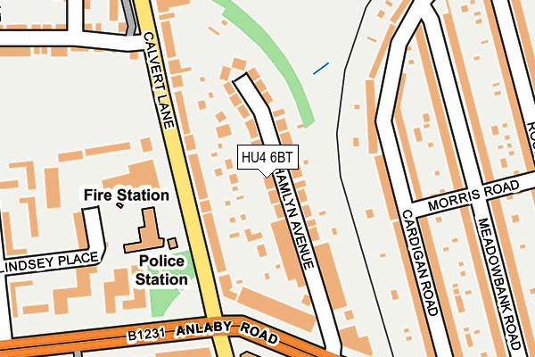 HU4 6BT map - OS OpenMap – Local (Ordnance Survey)