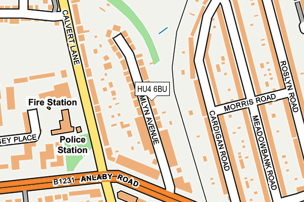 HU4 6BU map - OS OpenMap – Local (Ordnance Survey)