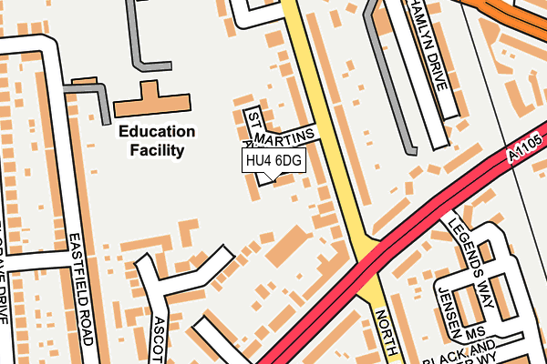 HU4 6DG map - OS OpenMap – Local (Ordnance Survey)