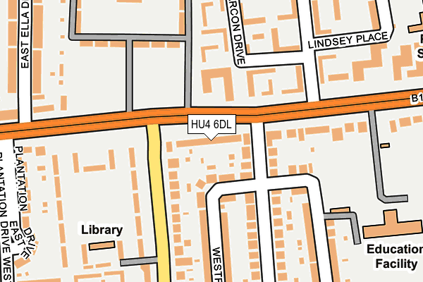 HU4 6DL map - OS OpenMap – Local (Ordnance Survey)