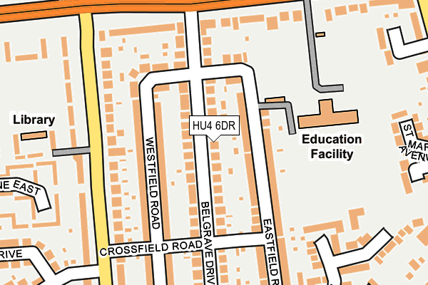 HU4 6DR map - OS OpenMap – Local (Ordnance Survey)