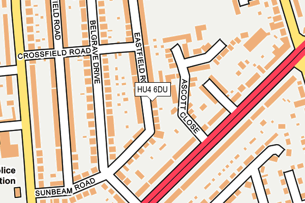 HU4 6DU map - OS OpenMap – Local (Ordnance Survey)