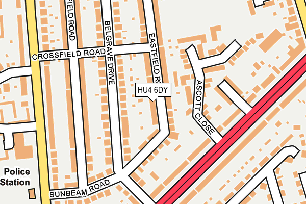 HU4 6DY map - OS OpenMap – Local (Ordnance Survey)