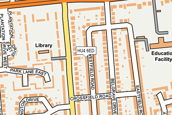 HU4 6ED map - OS OpenMap – Local (Ordnance Survey)