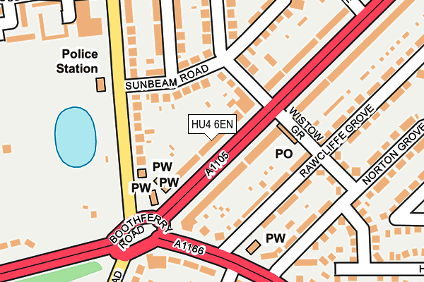 HU4 6EN map - OS OpenMap – Local (Ordnance Survey)