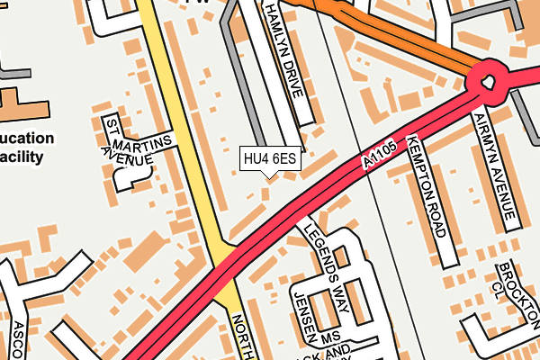 HU4 6ES map - OS OpenMap – Local (Ordnance Survey)