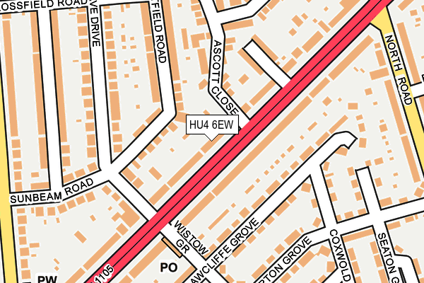 HU4 6EW map - OS OpenMap – Local (Ordnance Survey)