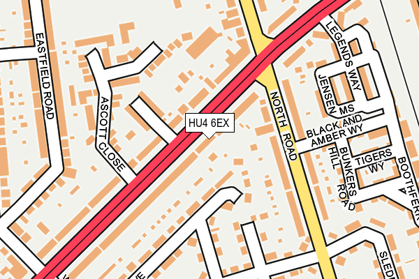 HU4 6EX map - OS OpenMap – Local (Ordnance Survey)