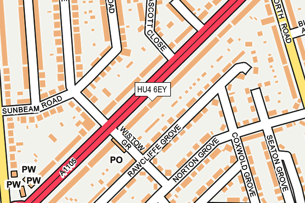 HU4 6EY map - OS OpenMap – Local (Ordnance Survey)