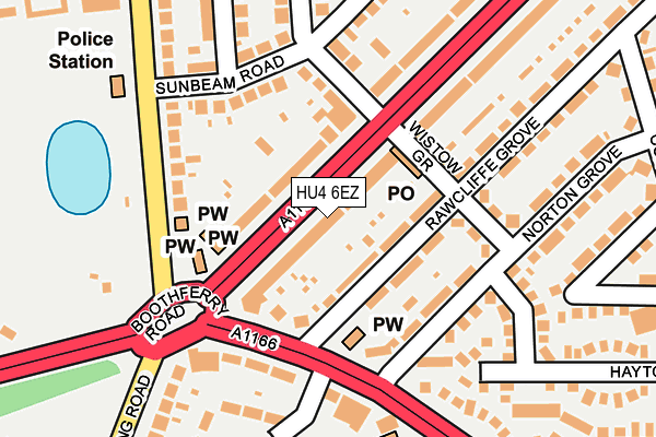 HU4 6EZ map - OS OpenMap – Local (Ordnance Survey)