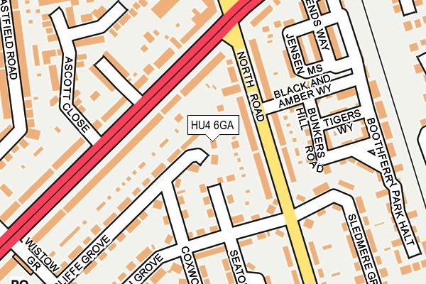 HU4 6GA map - OS OpenMap – Local (Ordnance Survey)