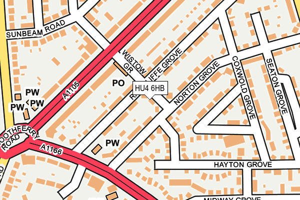 HU4 6HB map - OS OpenMap – Local (Ordnance Survey)