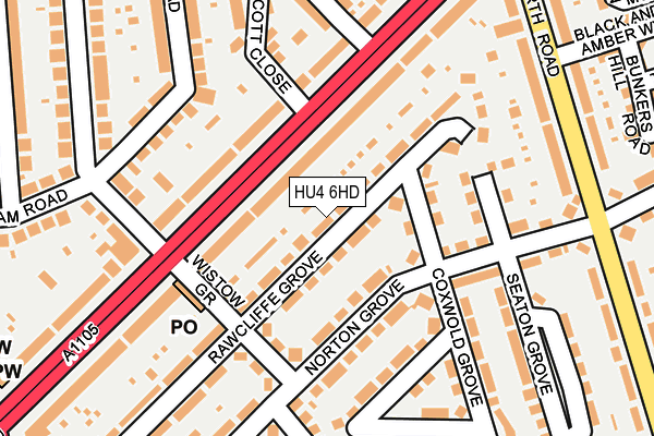 HU4 6HD map - OS OpenMap – Local (Ordnance Survey)