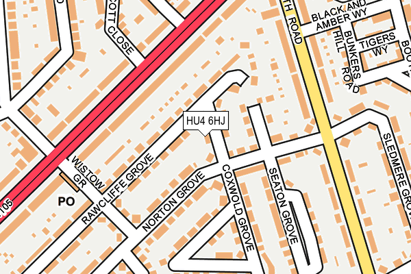 HU4 6HJ map - OS OpenMap – Local (Ordnance Survey)