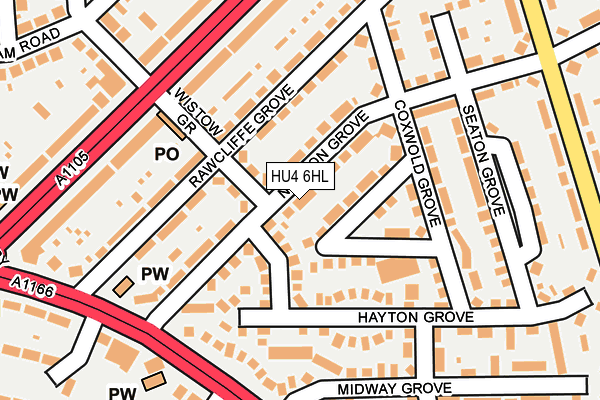 HU4 6HL map - OS OpenMap – Local (Ordnance Survey)