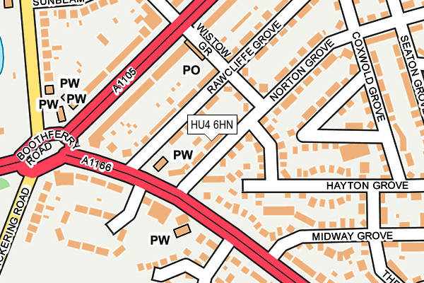 HU4 6HN map - OS OpenMap – Local (Ordnance Survey)