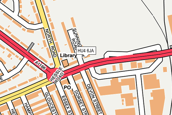 HU4 6JA map - OS OpenMap – Local (Ordnance Survey)