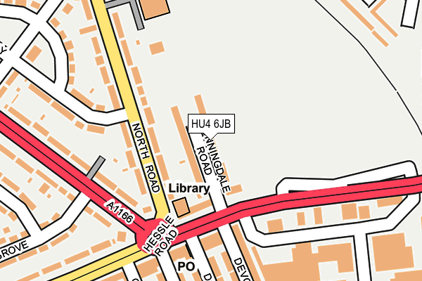 HU4 6JB map - OS OpenMap – Local (Ordnance Survey)