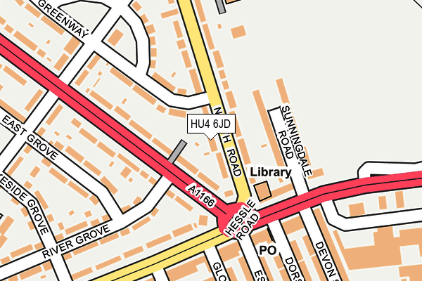 HU4 6JD map - OS OpenMap – Local (Ordnance Survey)