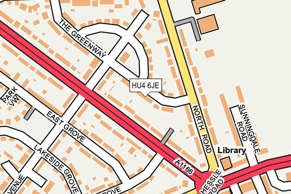 HU4 6JE map - OS OpenMap – Local (Ordnance Survey)