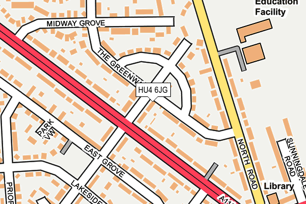 HU4 6JG map - OS OpenMap – Local (Ordnance Survey)