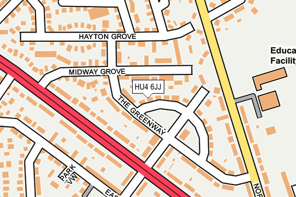 HU4 6JJ map - OS OpenMap – Local (Ordnance Survey)