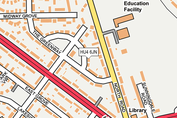 HU4 6JN map - OS OpenMap – Local (Ordnance Survey)
