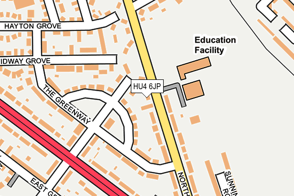 HU4 6JP map - OS OpenMap – Local (Ordnance Survey)