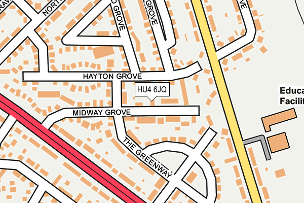 HU4 6JQ map - OS OpenMap – Local (Ordnance Survey)