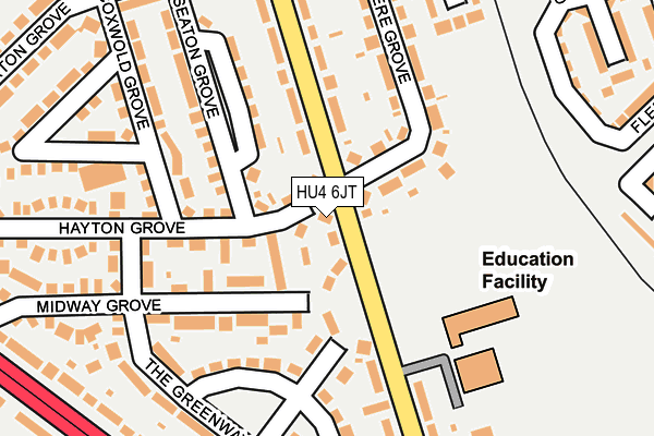 HU4 6JT map - OS OpenMap – Local (Ordnance Survey)