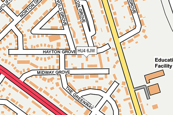 HU4 6JW map - OS OpenMap – Local (Ordnance Survey)