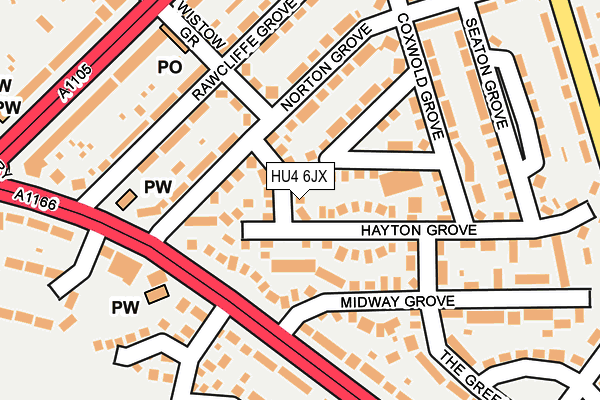 HU4 6JX map - OS OpenMap – Local (Ordnance Survey)