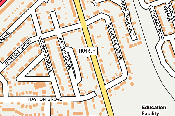 HU4 6JY map - OS OpenMap – Local (Ordnance Survey)