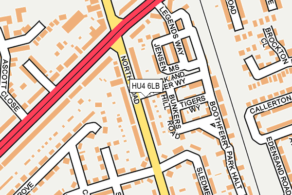 HU4 6LB map - OS OpenMap – Local (Ordnance Survey)