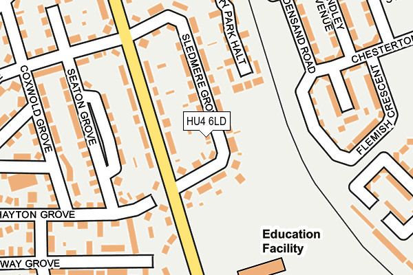 HU4 6LD map - OS OpenMap – Local (Ordnance Survey)