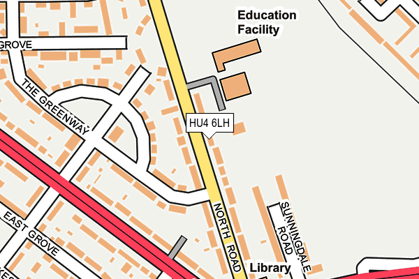 HU4 6LH map - OS OpenMap – Local (Ordnance Survey)