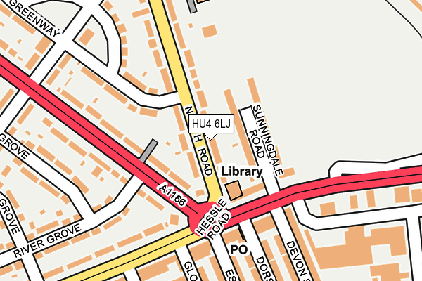 HU4 6LJ map - OS OpenMap – Local (Ordnance Survey)