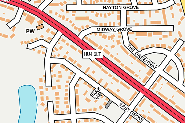 HU4 6LT map - OS OpenMap – Local (Ordnance Survey)