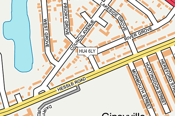 HU4 6LY map - OS OpenMap – Local (Ordnance Survey)