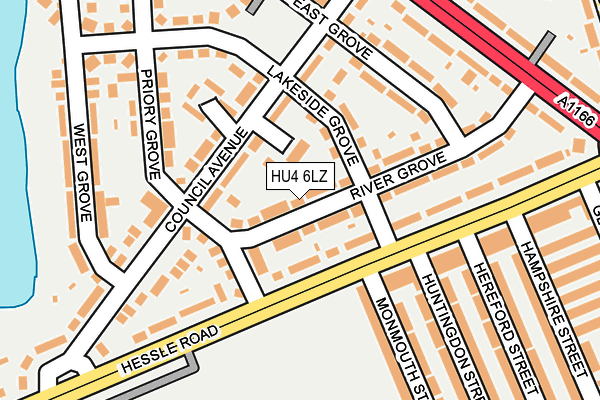 HU4 6LZ map - OS OpenMap – Local (Ordnance Survey)