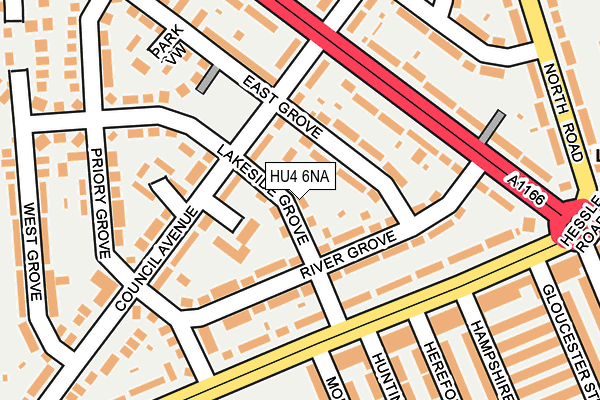 HU4 6NA map - OS OpenMap – Local (Ordnance Survey)
