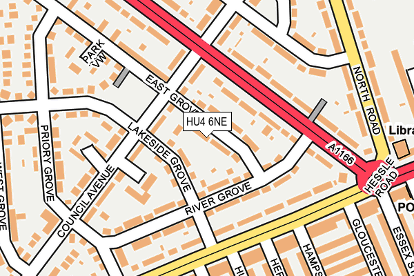 HU4 6NE map - OS OpenMap – Local (Ordnance Survey)