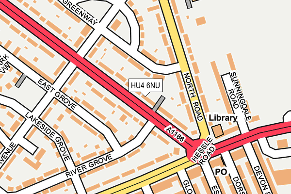 HU4 6NU map - OS OpenMap – Local (Ordnance Survey)