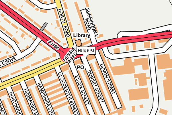 HU4 6PJ map - OS OpenMap – Local (Ordnance Survey)