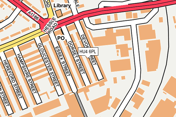 HU4 6PL map - OS OpenMap – Local (Ordnance Survey)