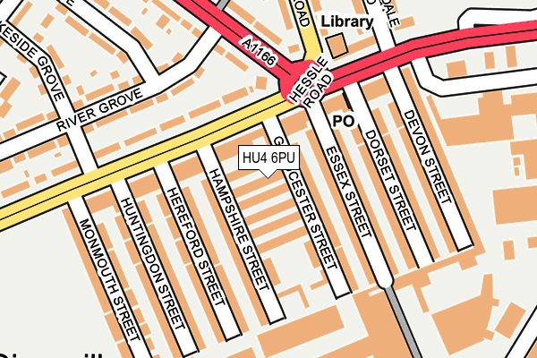 HU4 6PU map - OS OpenMap – Local (Ordnance Survey)