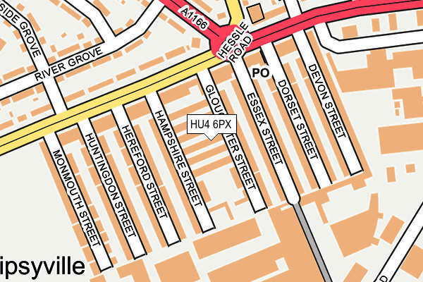 HU4 6PX map - OS OpenMap – Local (Ordnance Survey)