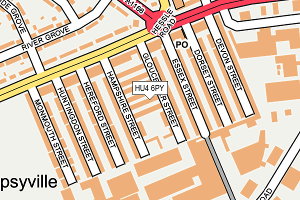 HU4 6PY map - OS OpenMap – Local (Ordnance Survey)