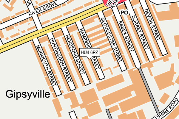 HU4 6PZ map - OS OpenMap – Local (Ordnance Survey)